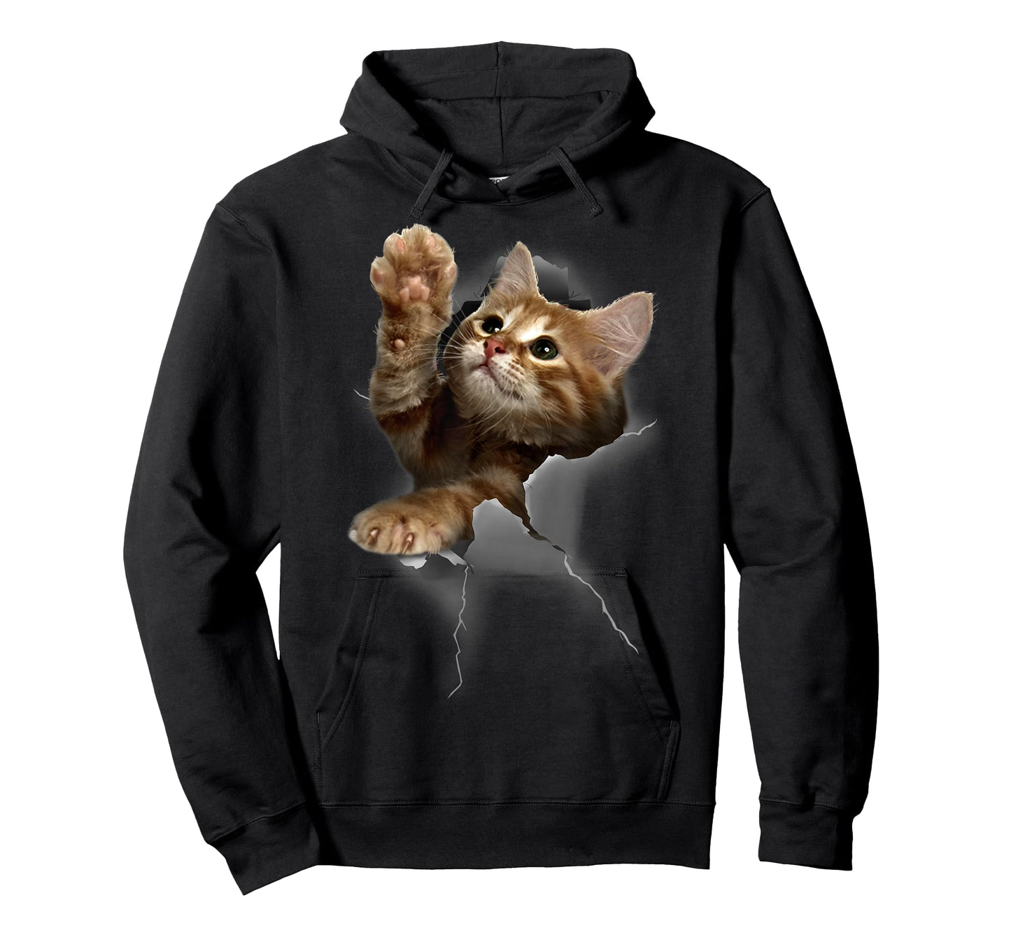 Lovely Kitten Cracked Wall T-Shirt Cats Tee Shirt Gifts T-Shirt
