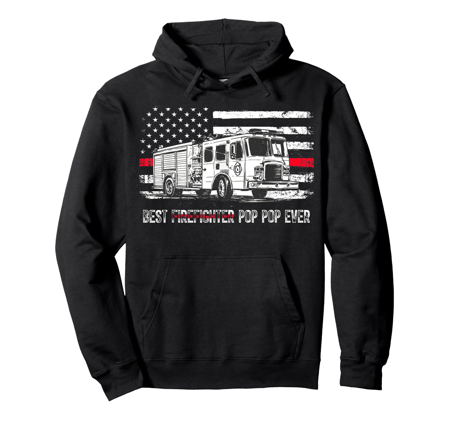 Best Firefighter Pop Pop Ever Shirt Flag Red Line US T-Shirt