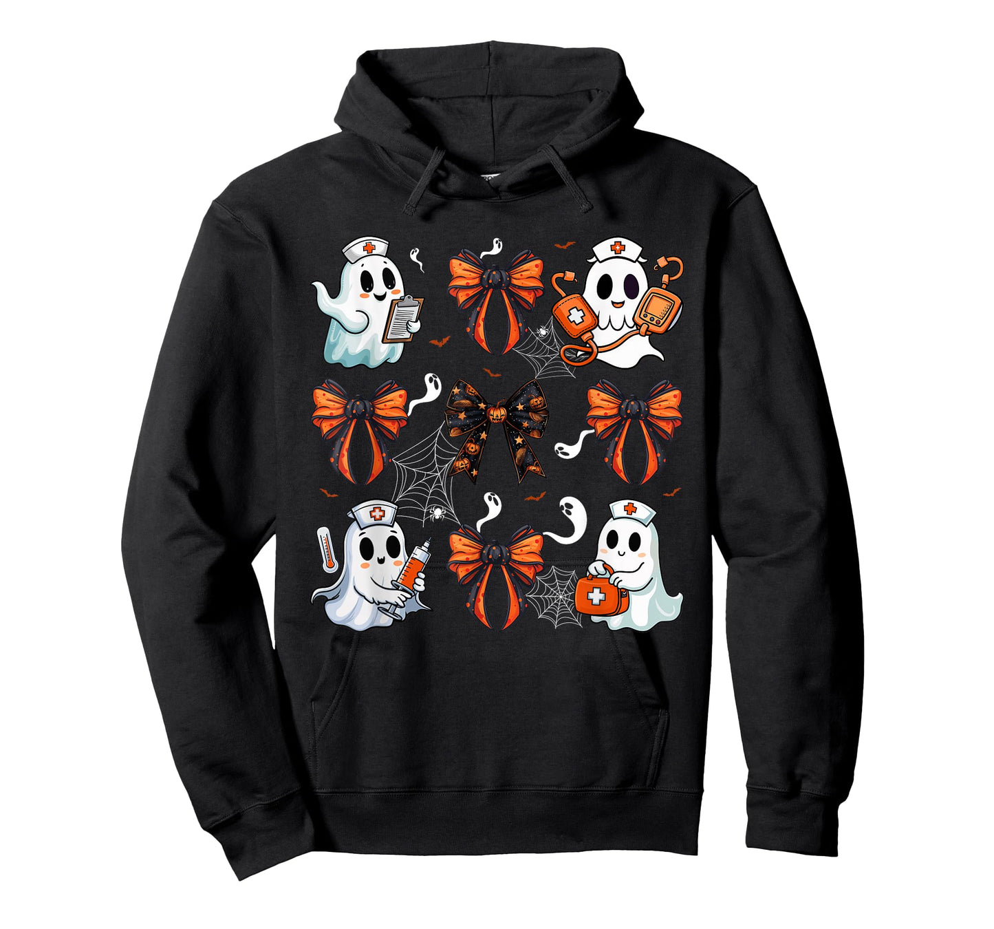 Cute Nurse Ghost Boo Halloween Coquette Bow Nurse Crew T-Shirt