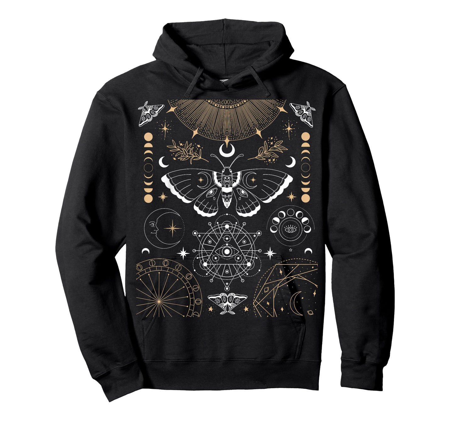 Luna Moth Moon Phases Witchy Dark Academia Aesthetic Occult T-Shirt