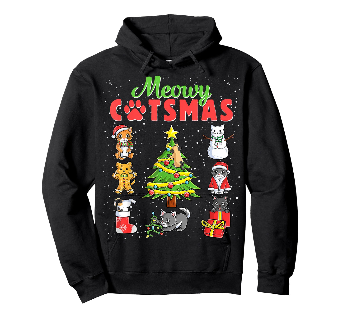 Meowy Catsmas Cats Christmas Funny Holiday Cat Boys Girls T-Shirt