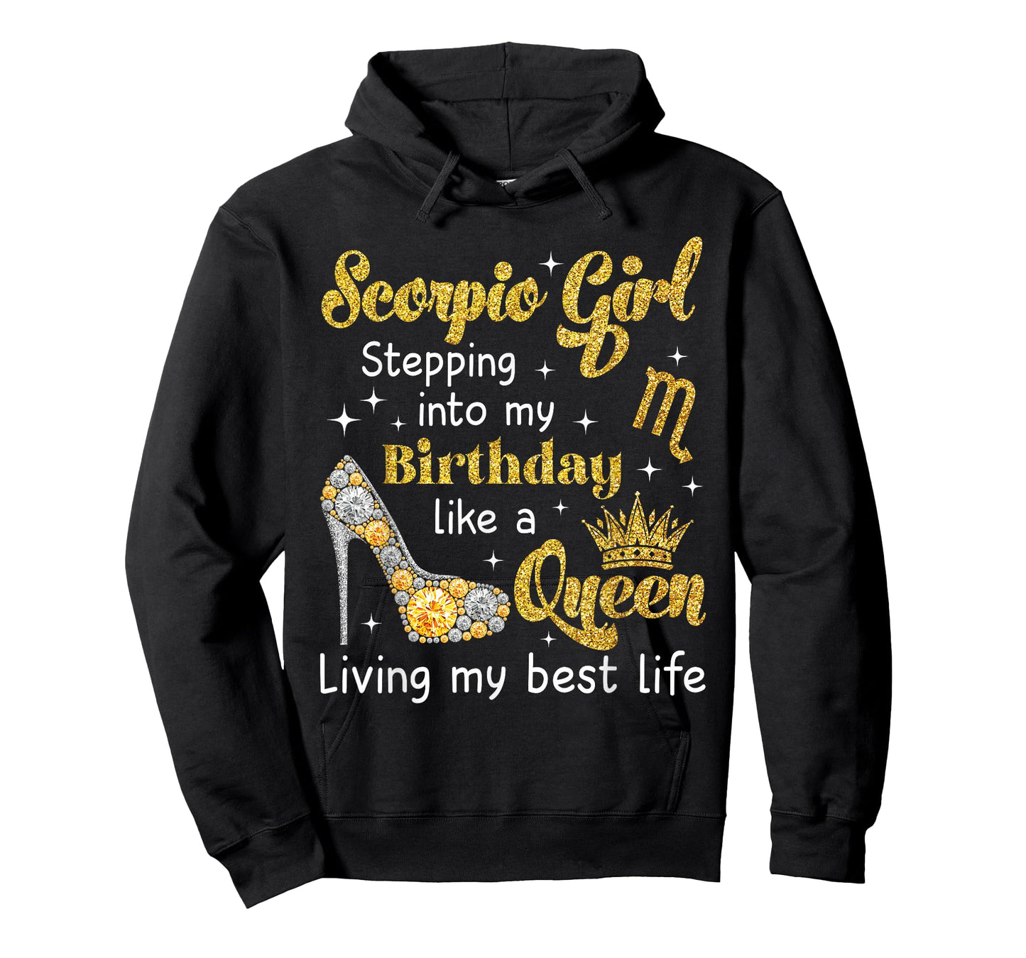 Scorpio Girl Heels Steppin Into My Birthday Like A Queen T-Shirt