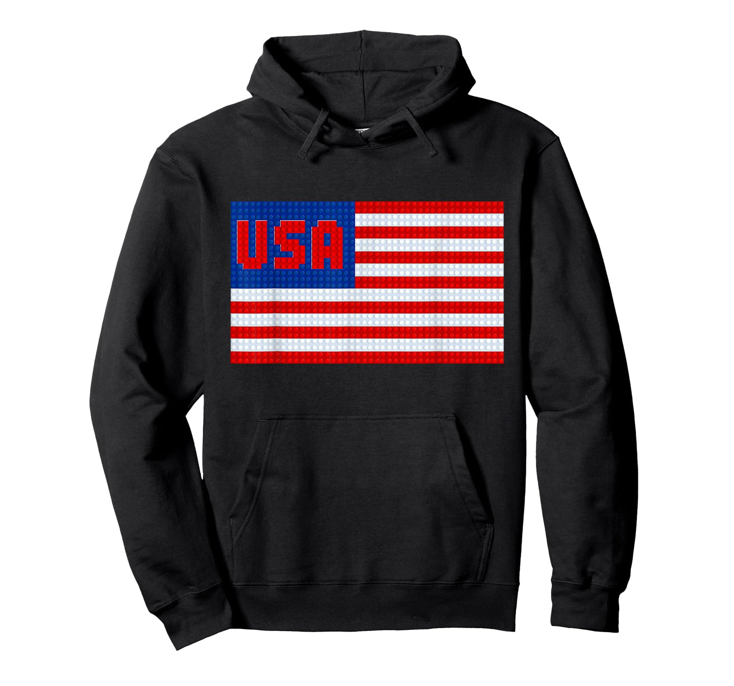 USA Flag - Patriotic Brick Builder Block Building T-Shirt