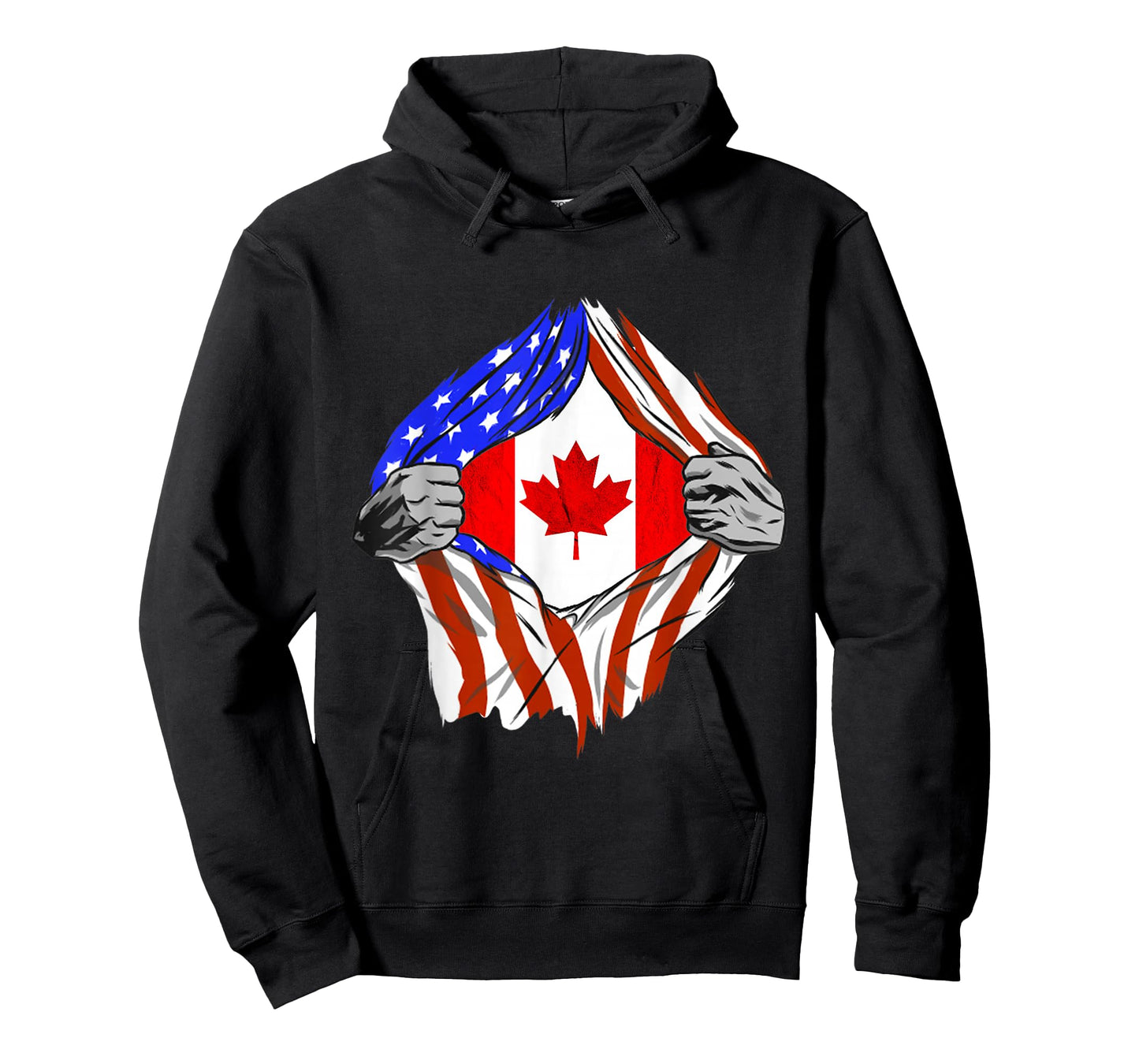 America USA Canadian Flag Chest Canadian Roots Canada T-Shirt
