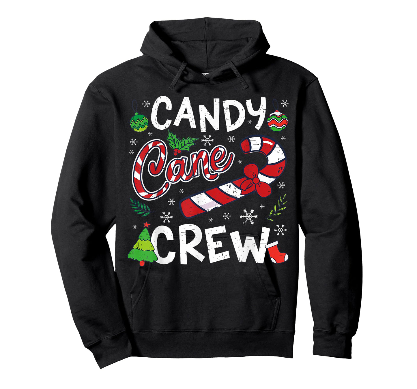 Candy Cane Crew Santa Xmas Kids Toddler Youth Women Men T-Shirt