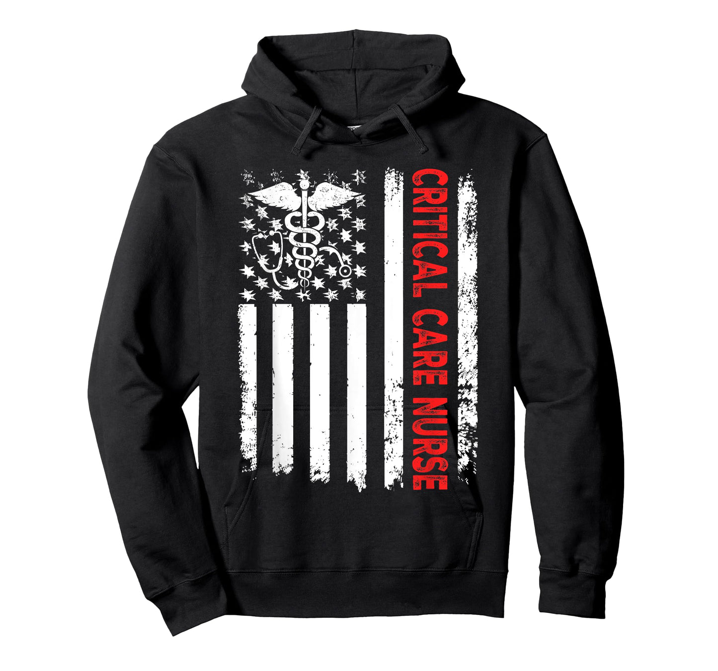 Critical Care Nurse American Flag Patriotic Registered Nurse T-Shirt for Women Men