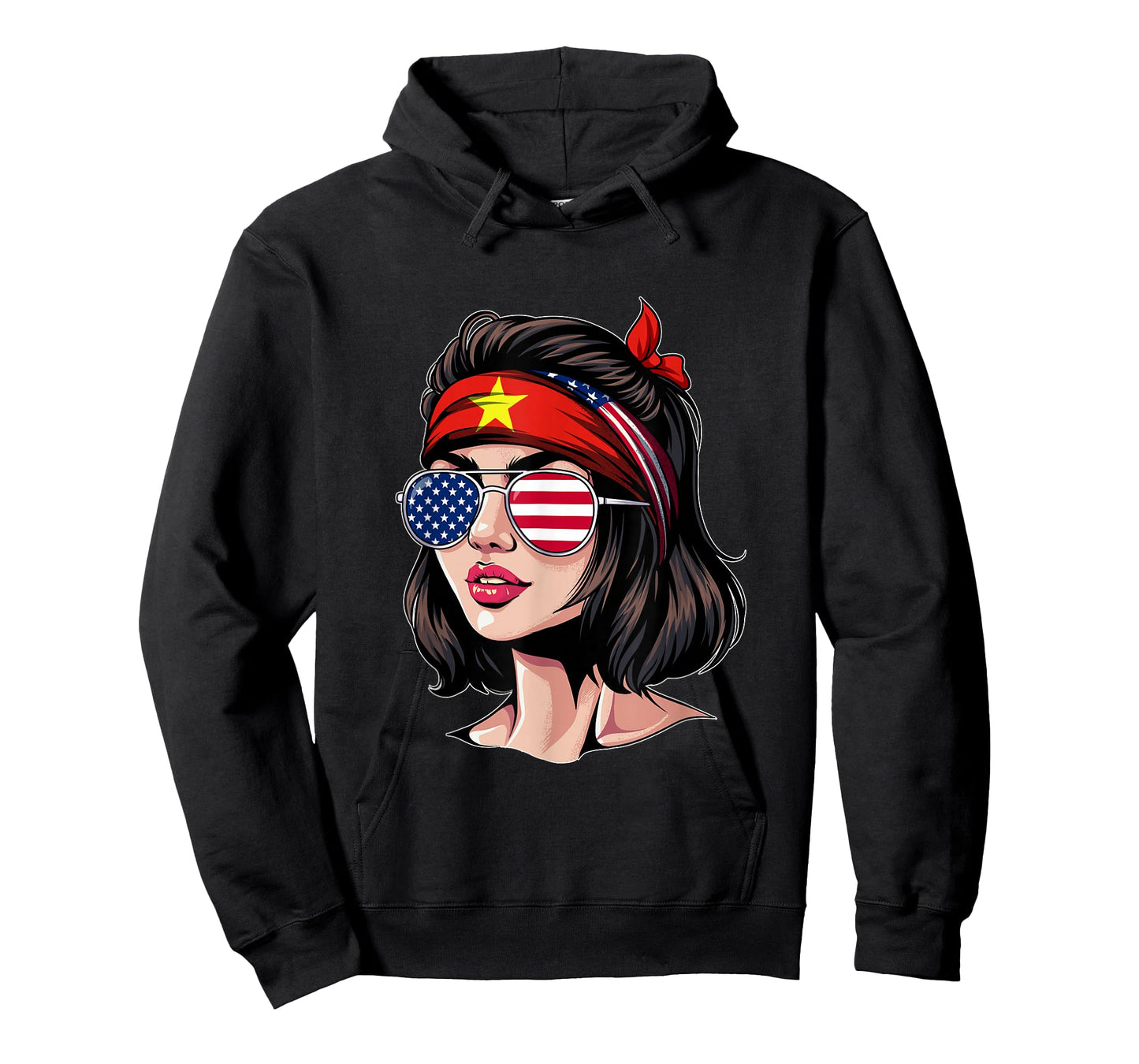 Half American Vietnamese Girl USA Vietnam Flag T-Shirt