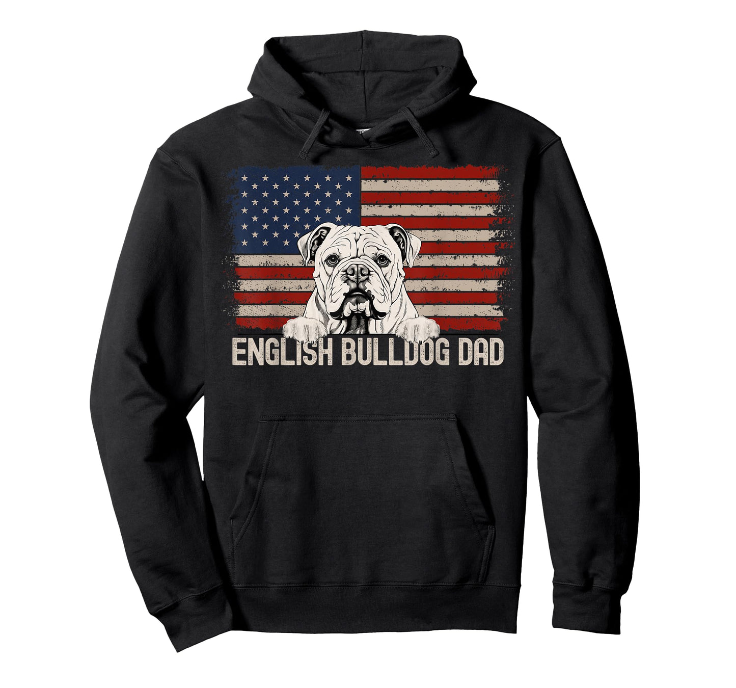 Best Dog Dad Ever American Flag - English Bulldog Dad T-Shirt