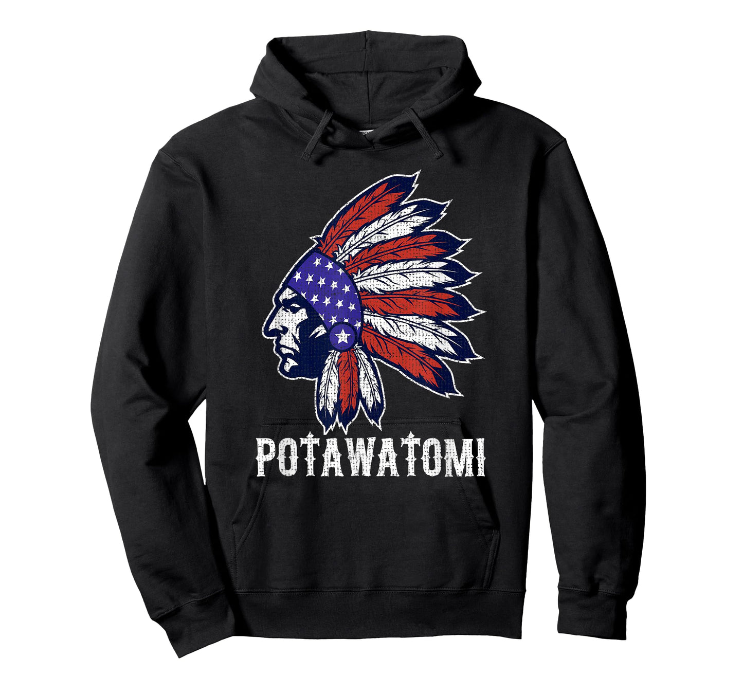 Potawatomi Native American Flag Pride Headdress T-Shirt