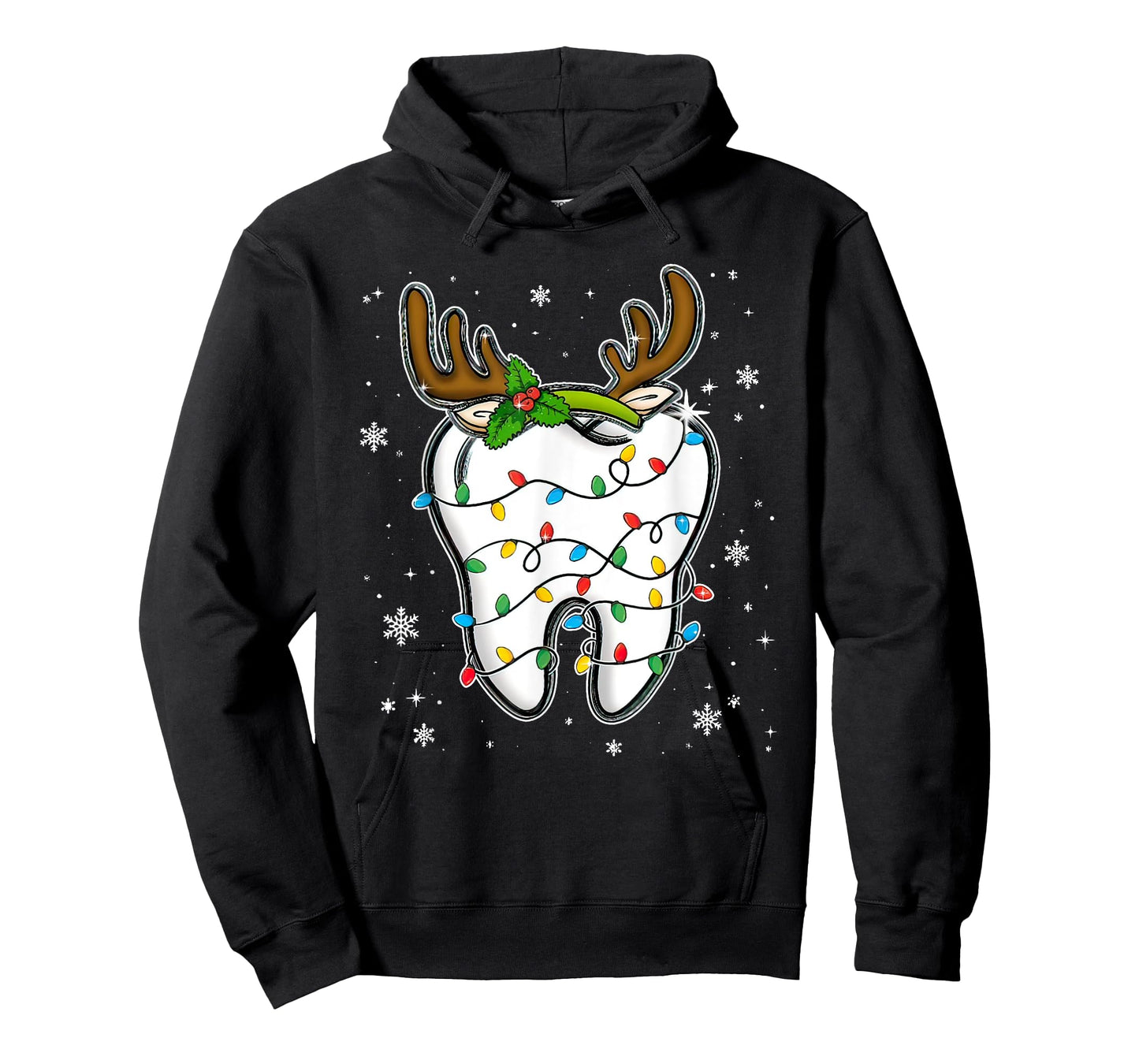 Christmas Dentist Dental Tooth Light Xmas T-Shirt