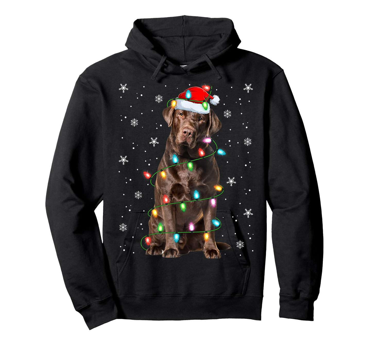 Chocolate Lab Labrador Retriever Dog Christmas Lights Xmas T-Shirt