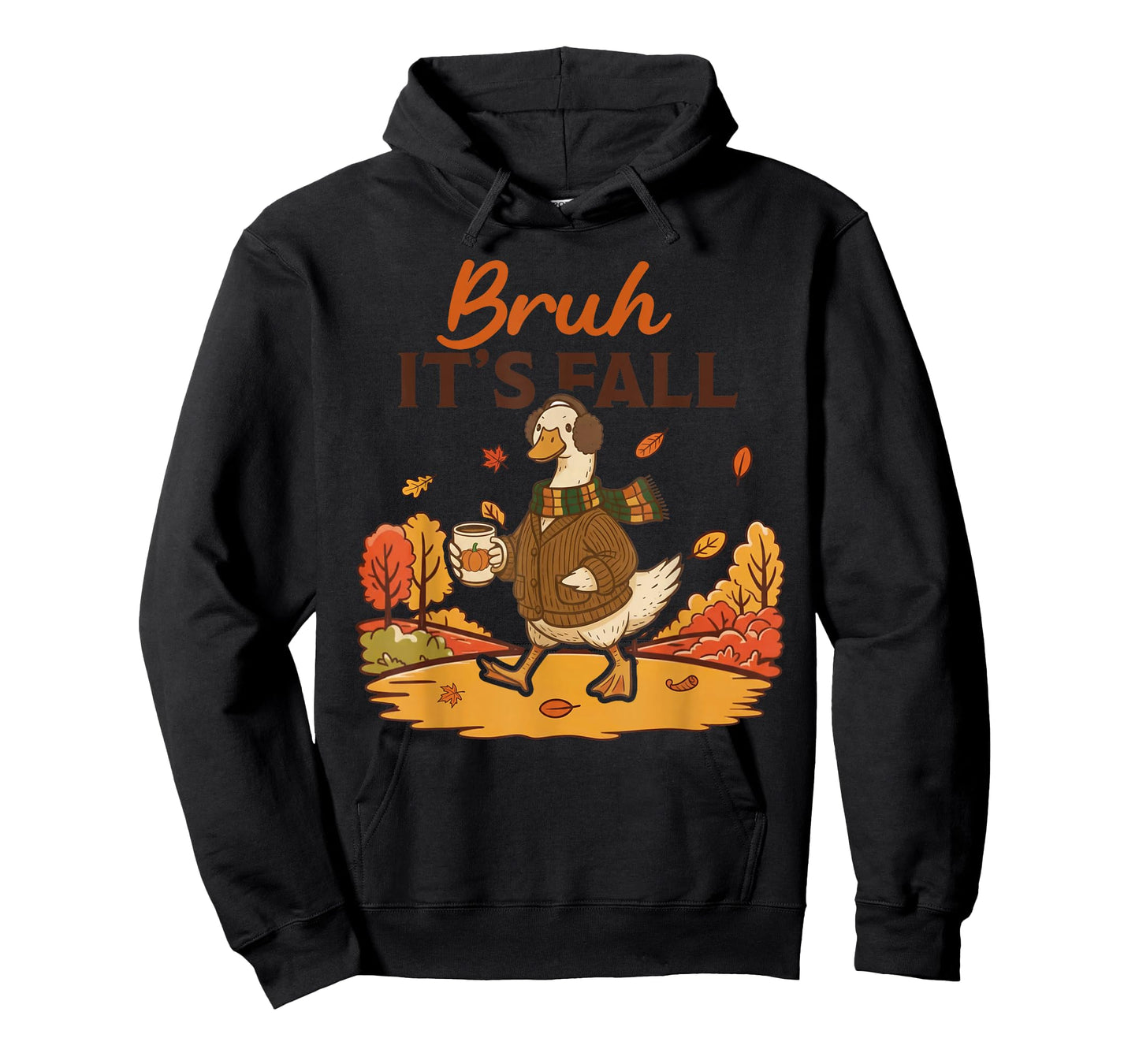 Cute Fall Goose Autumn Leaves Cozy Sweater Weather T-Shirt