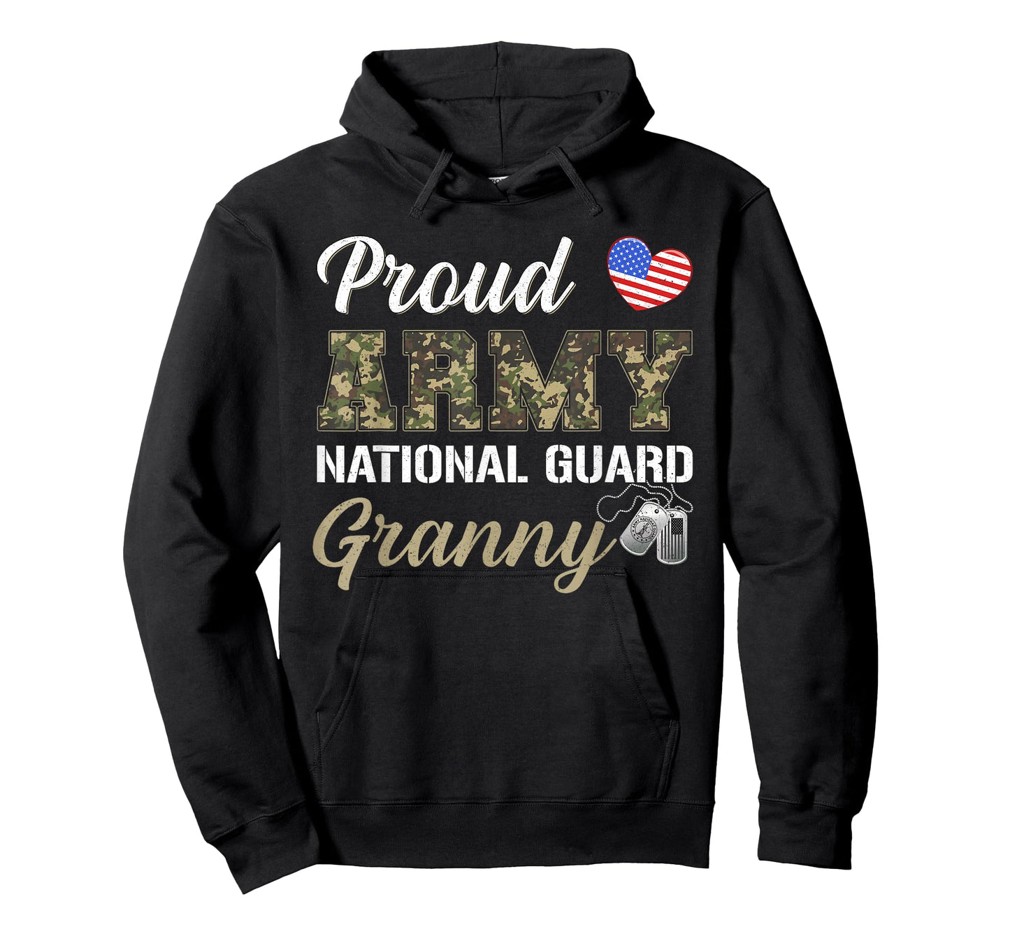 Retro Proud Army National Guard Granny Military Pride Outfit T-Shirt