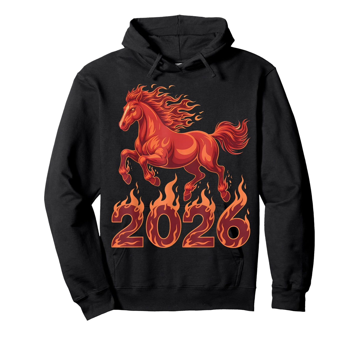 Year of The Fire Horse 2026 Chinese Zodiac Rearing Horse T-Shirt