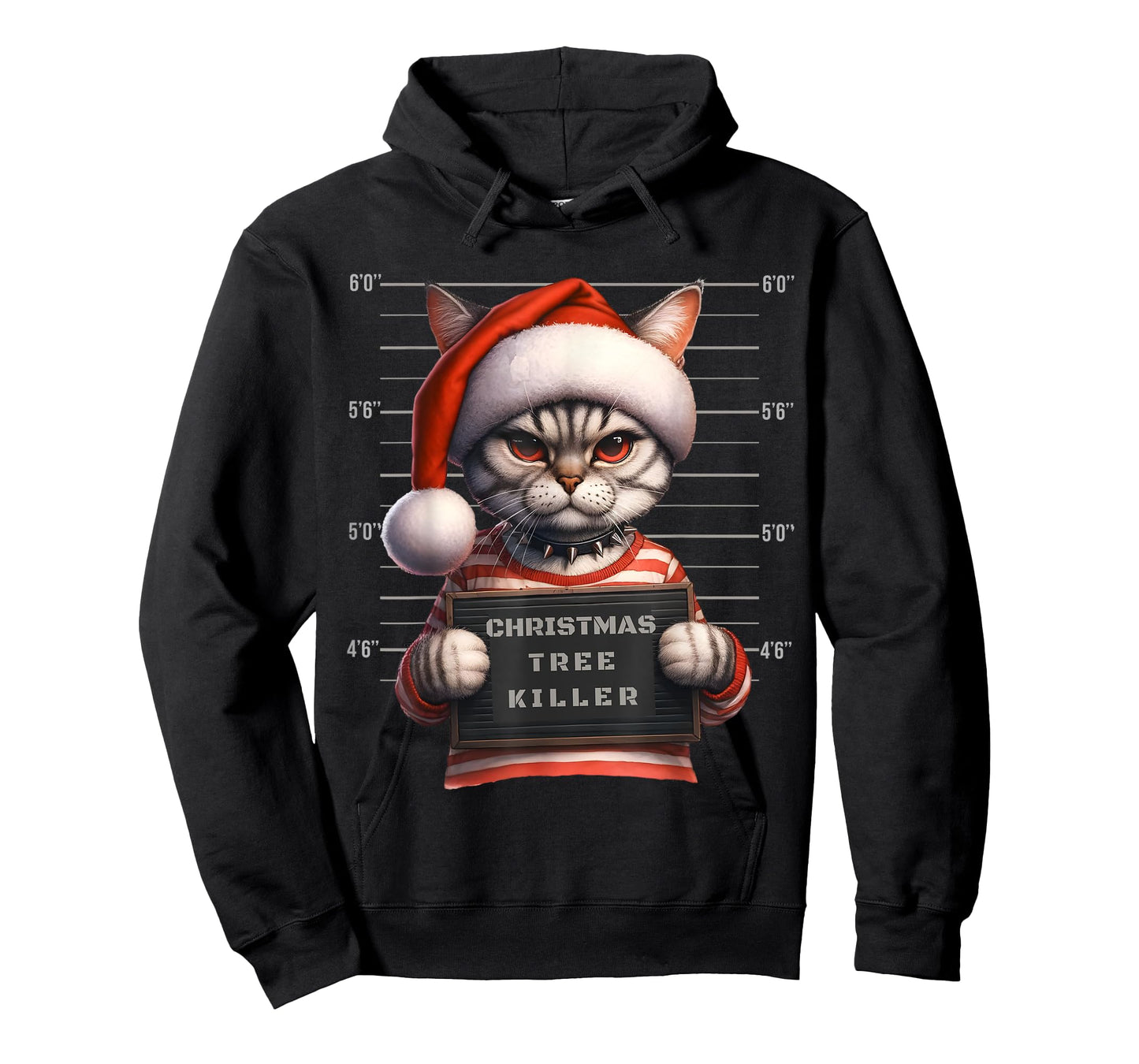 Christmas Cat Mugshot - Christmas Tree Killer T-Shirt for Men Women