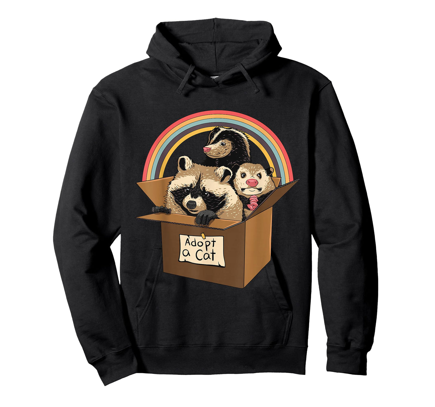Adopt a Cat Raccoon Opossum Skunk Street Cat Trash Panda T-Shirt