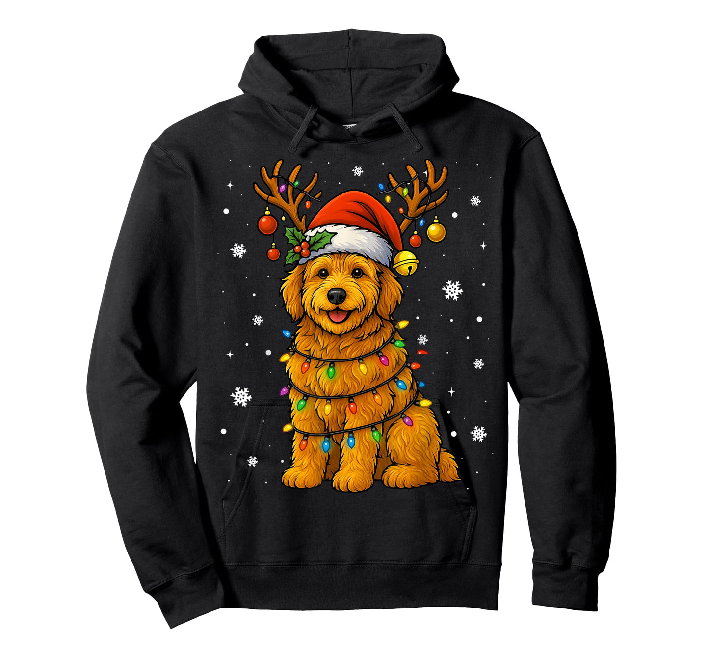 Goldendoodle Christmas Tee Reindeer Christmas Lights Pajamas T-Shirt