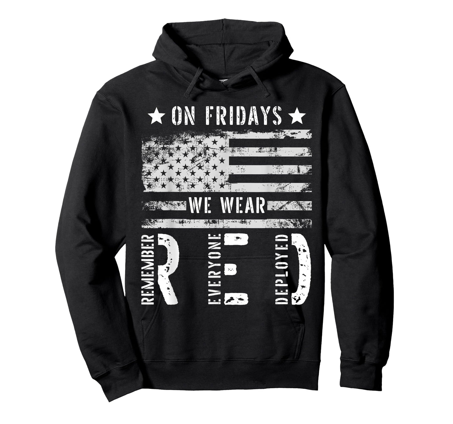 On Friday We Wear Red American Flag Military Supportive T-Shirt