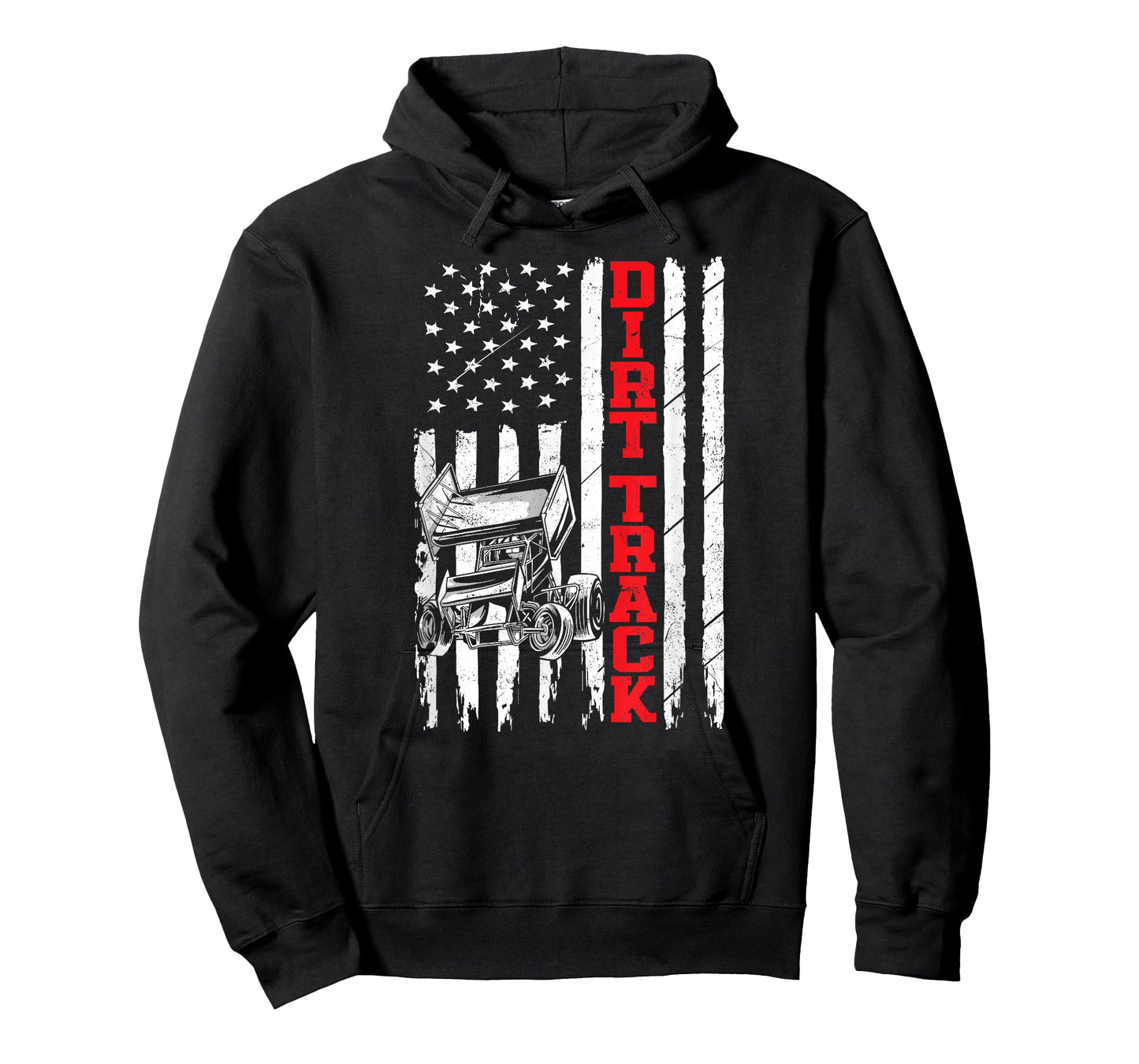 Dirt Track Racing Sprint Car Vintage Usa American Flag Dirt T-Shirt