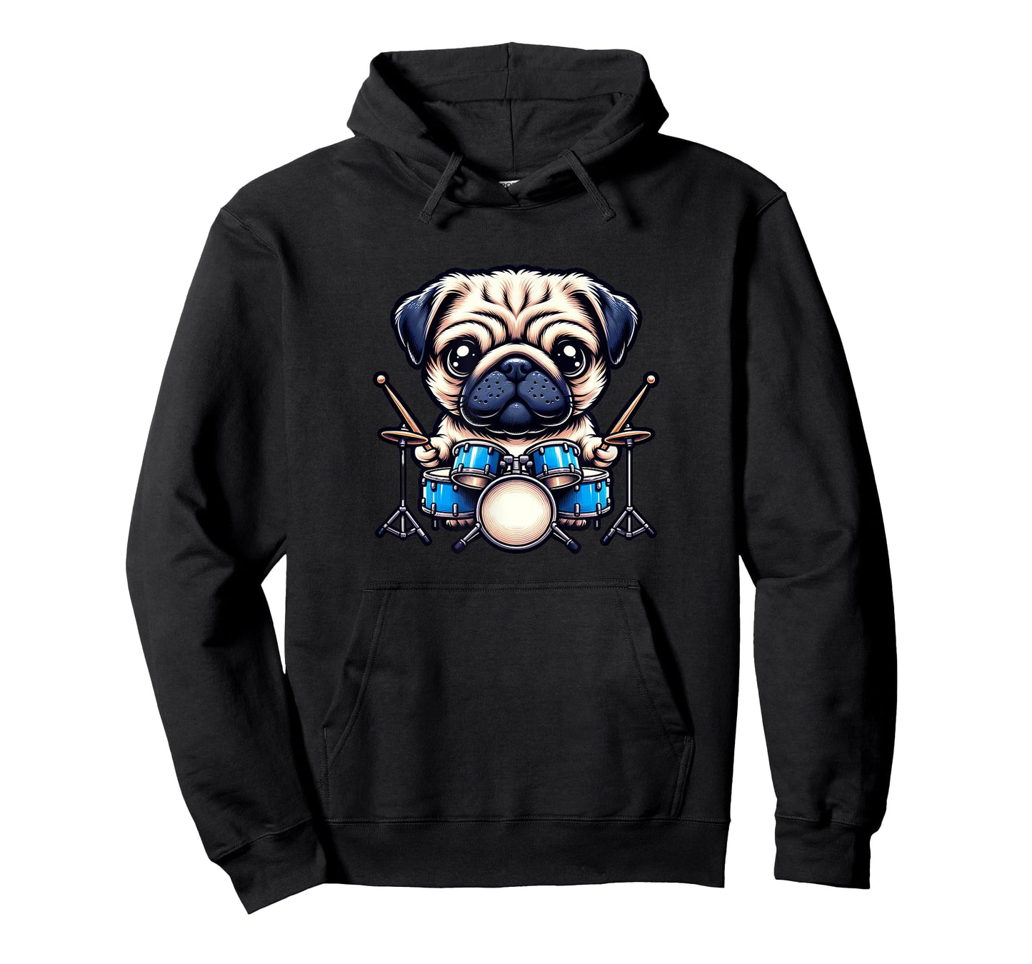 Cool Drummer Pug Dog Design For Men And Women T-Shirt