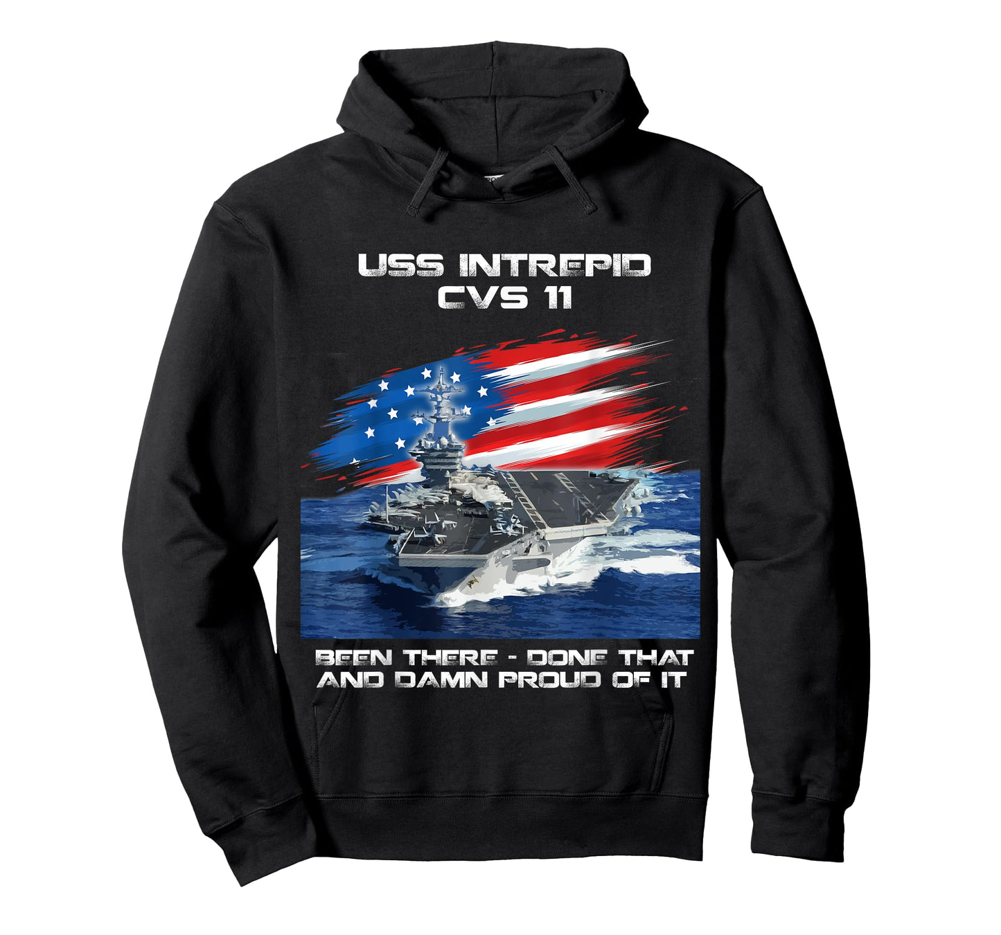 USS Intrepid CVS-11 Aircraft Carrier Veteran USA Flag Xmas T-Shirt for Women Men
