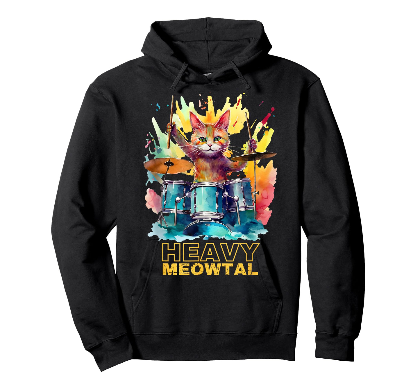 Heavy Meowtal - Cat Playing Drums - Design for Drummers T-Shirt