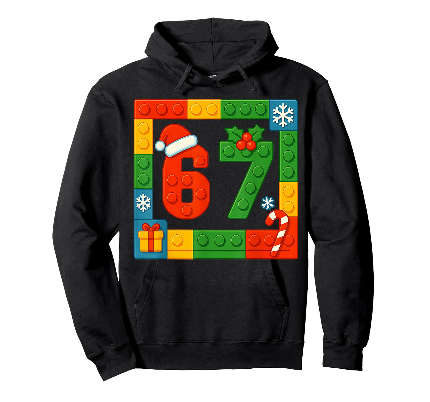 67 Christmas Building Blocks Six Seven Meme Brick Builder T-Shirt