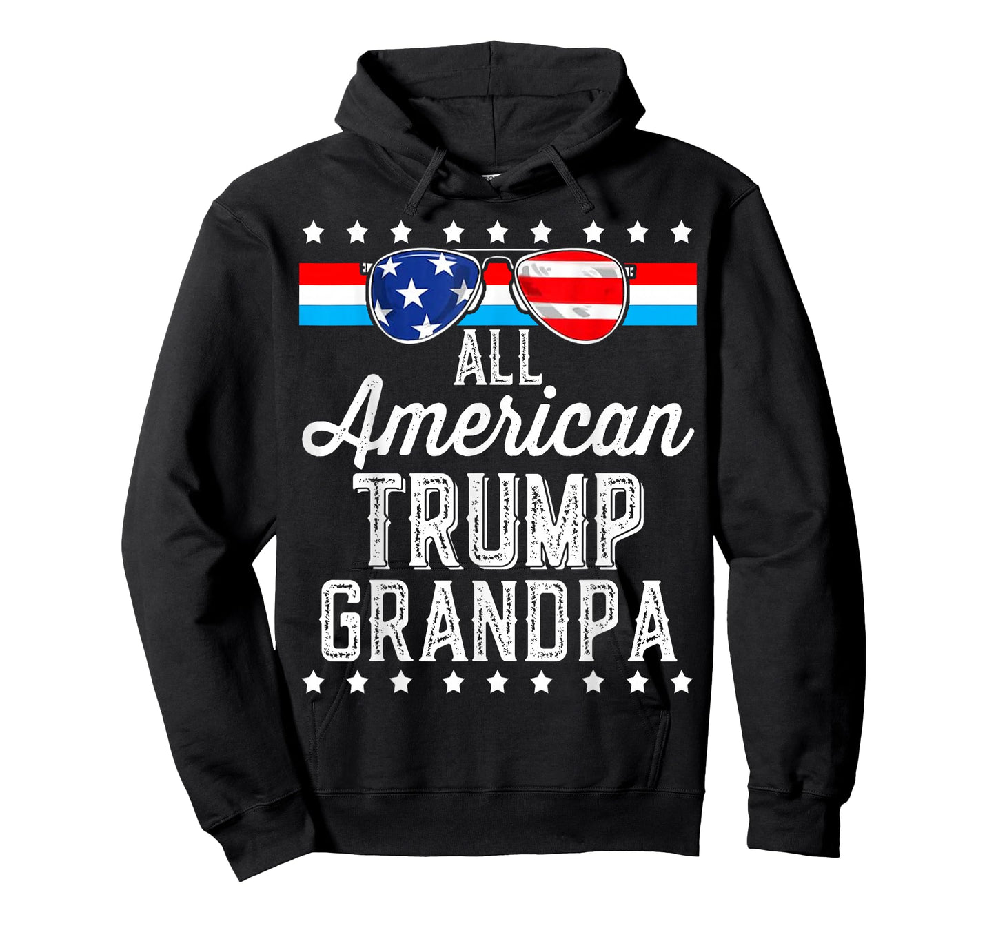 All American Trump Grandpa American Flag Sunglasses Trump T-Shirt