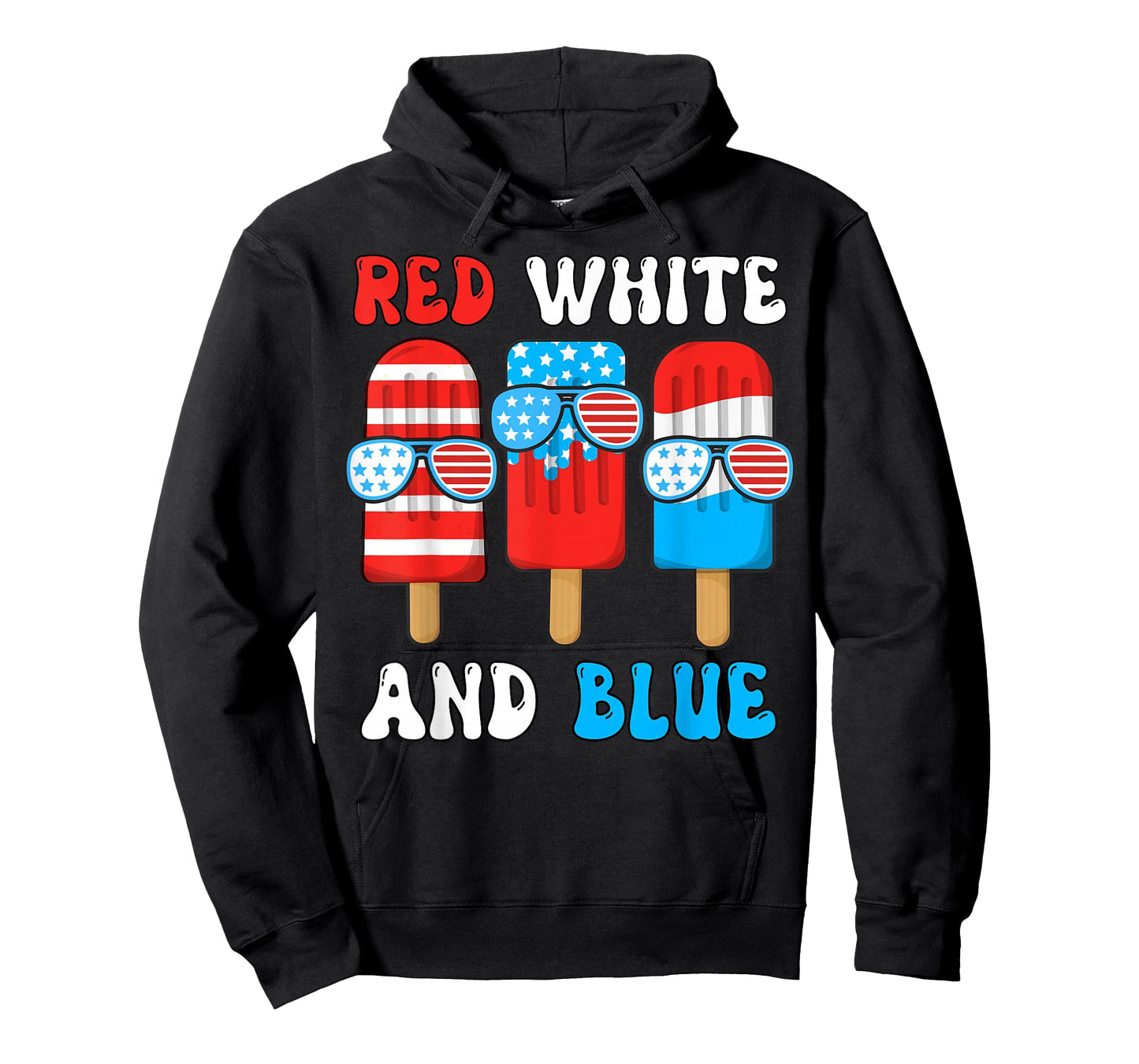 Red White Blue Popsicle 4th July Patriotic Boy American Flag T-Shirt