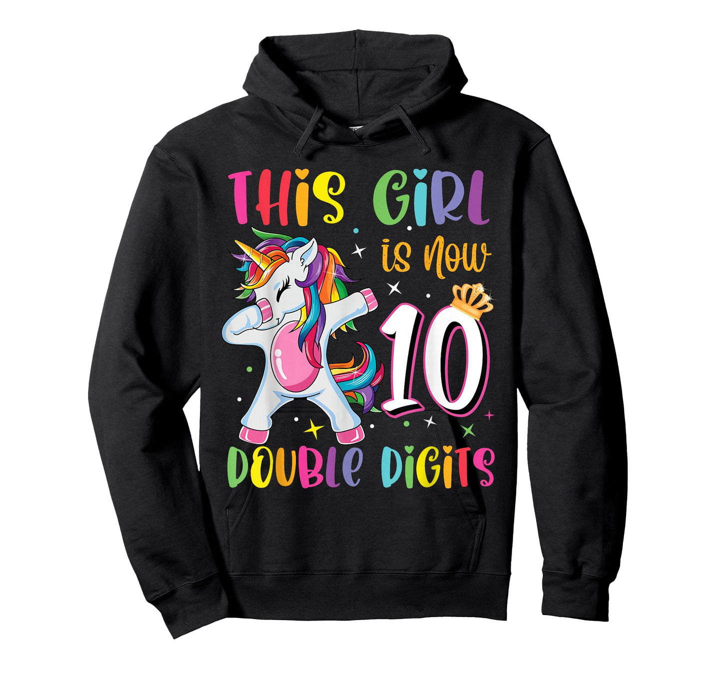 This Girl Is Now 10 Double Digits 10th Birthday Unicorn T-Shirt