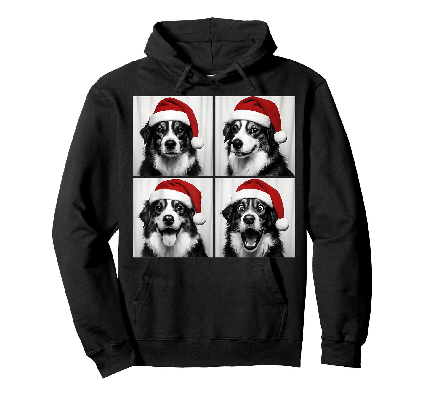 Funny Christmas Australian Shepherd Santa Photo Booth T-Shirt