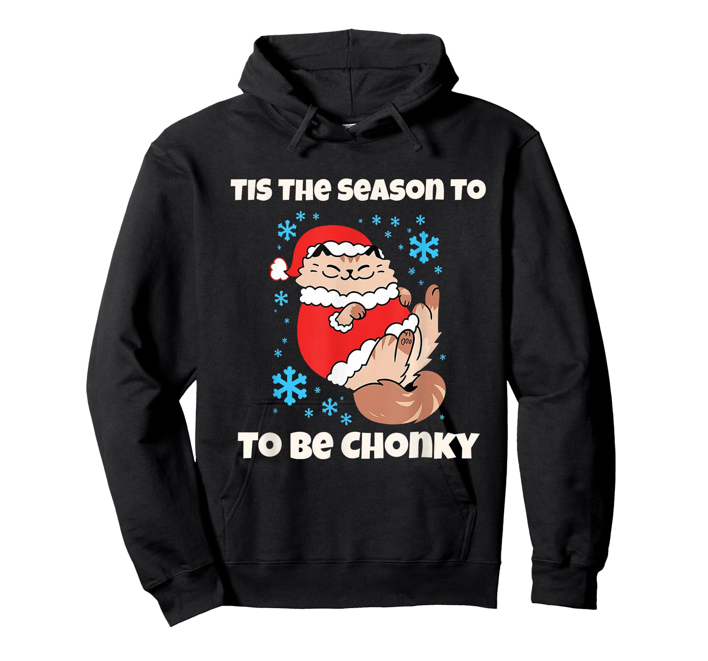 Funny Chubby Christmas Cat Tis The Season to Be Chonky T-Shirt