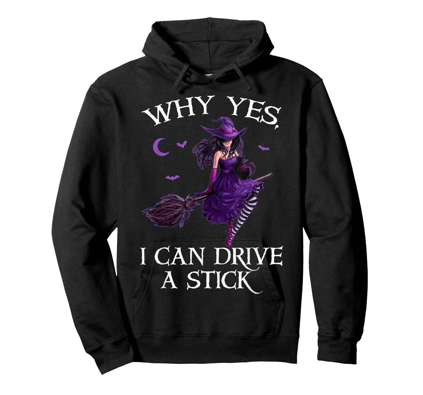Why Yes I Can Drive a Stick Funny Halloween Witch Women Girl T-Shirt