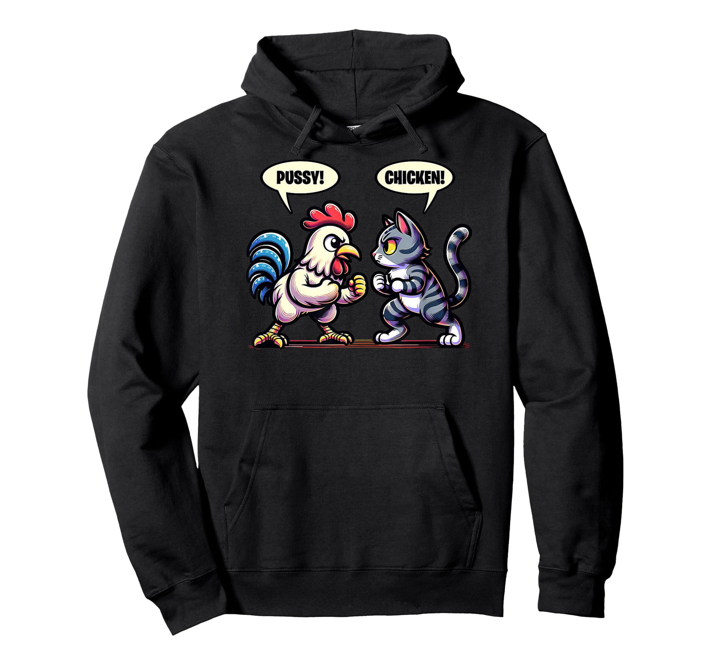 Pussy Chicken Cat and Chicken Smack Talk Funny T-Shirt