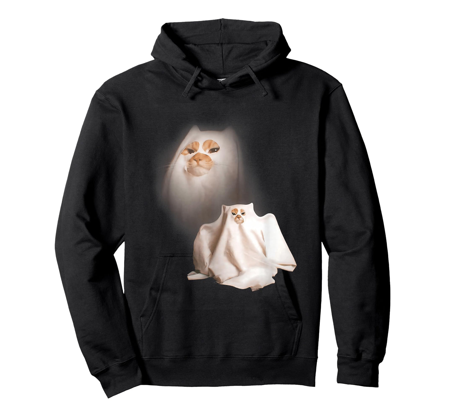 Ghost Kitten Vintage Halloween Cat Funny Meme Cringe Spooky T-Shirt