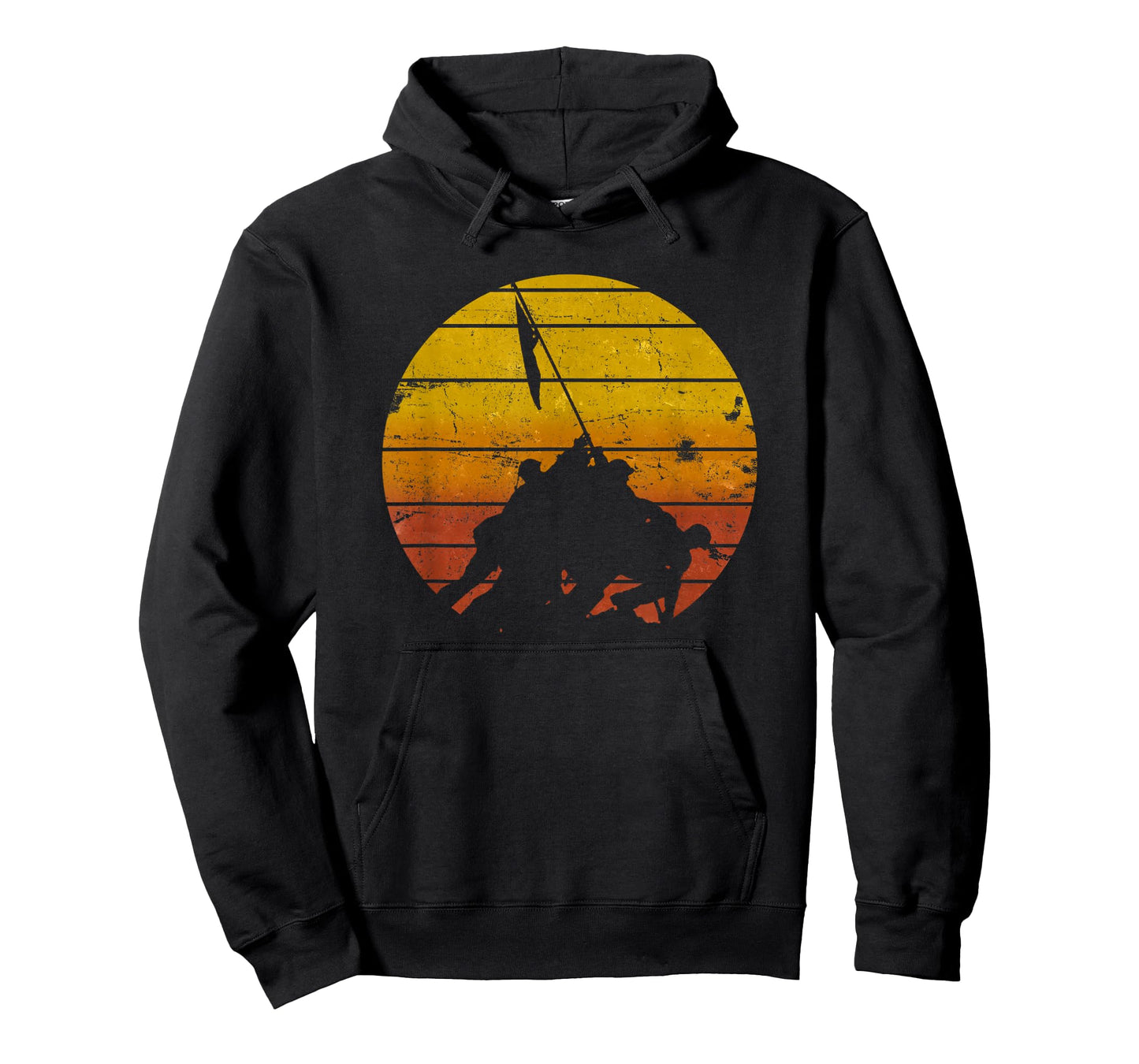 Iwo Jima Flag Raising Sunrise Vintage Military T-Shirt