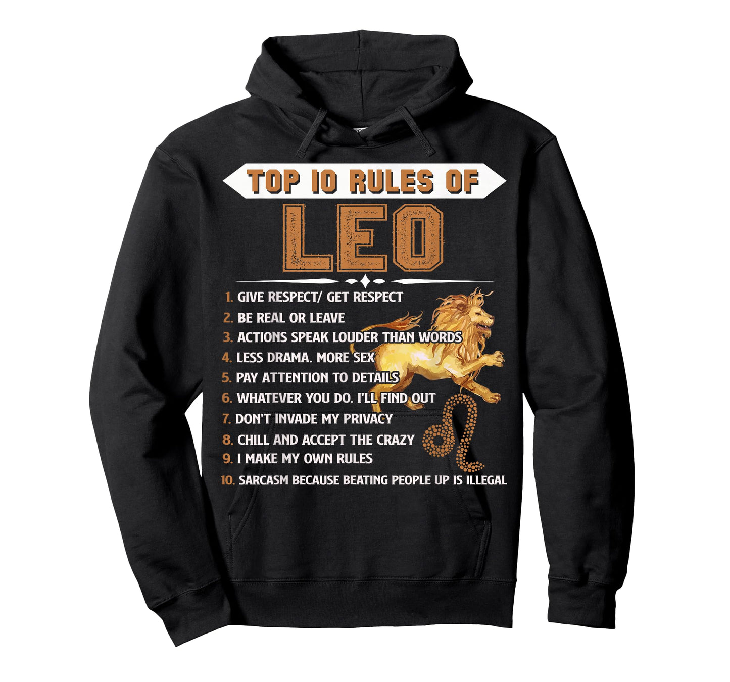 Leo Zodiac Birthday Gift Top 10 Rules Of Leo Gift Funny T-Shirt