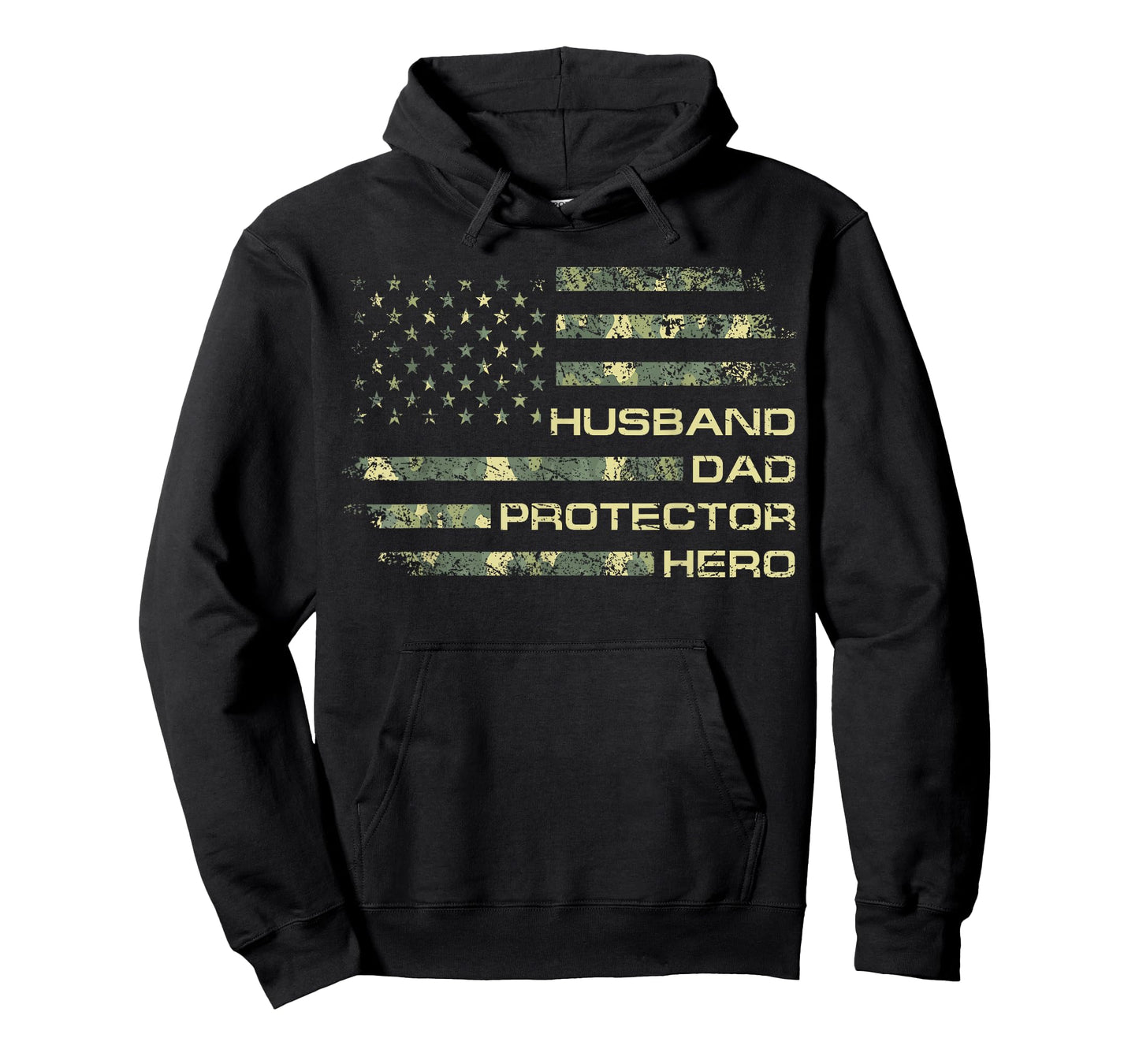 Husband Dad Protector Hero For Christmas Camo American Flag T-Shirt