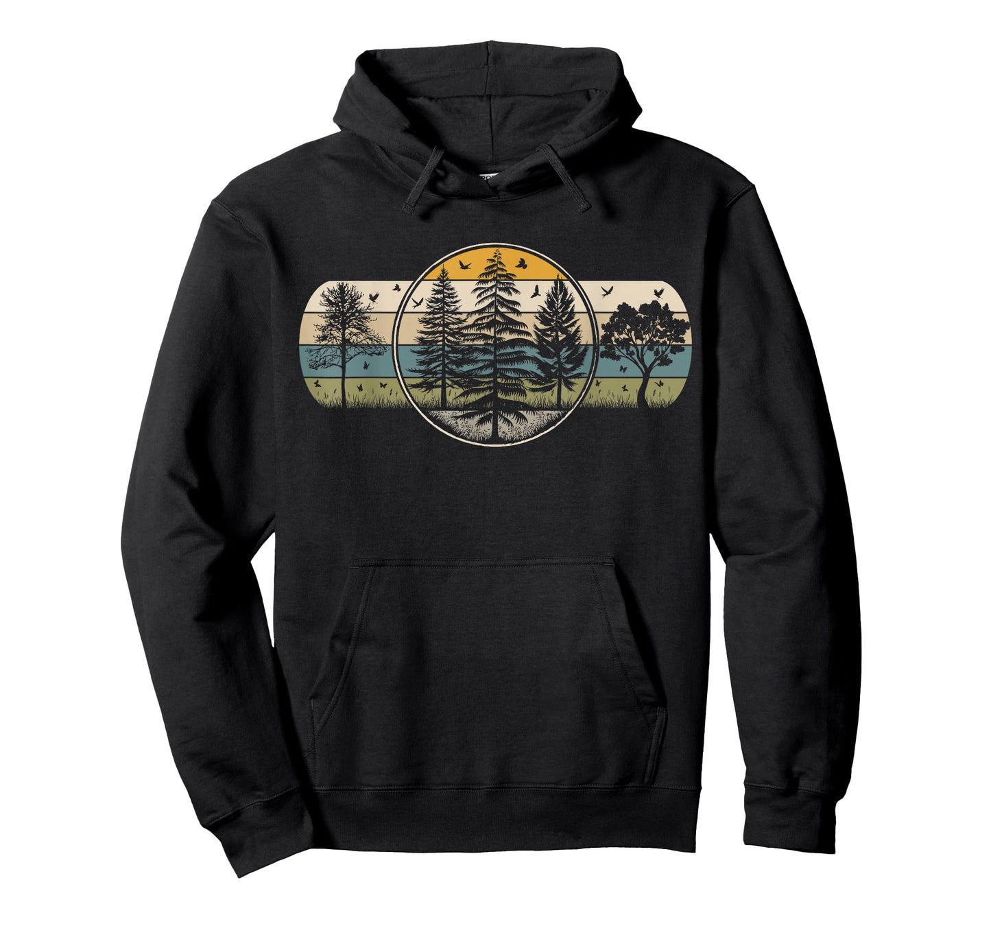 Trees Wildlife Nature Vintage Forest Hiking Camping Outdoor T-Shirt