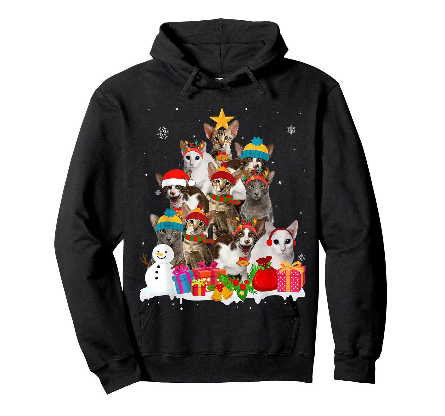 Funny Oriental Shorthair Christmas Tree Pet Cat Lover Gift Men Women Kids T-Shirt