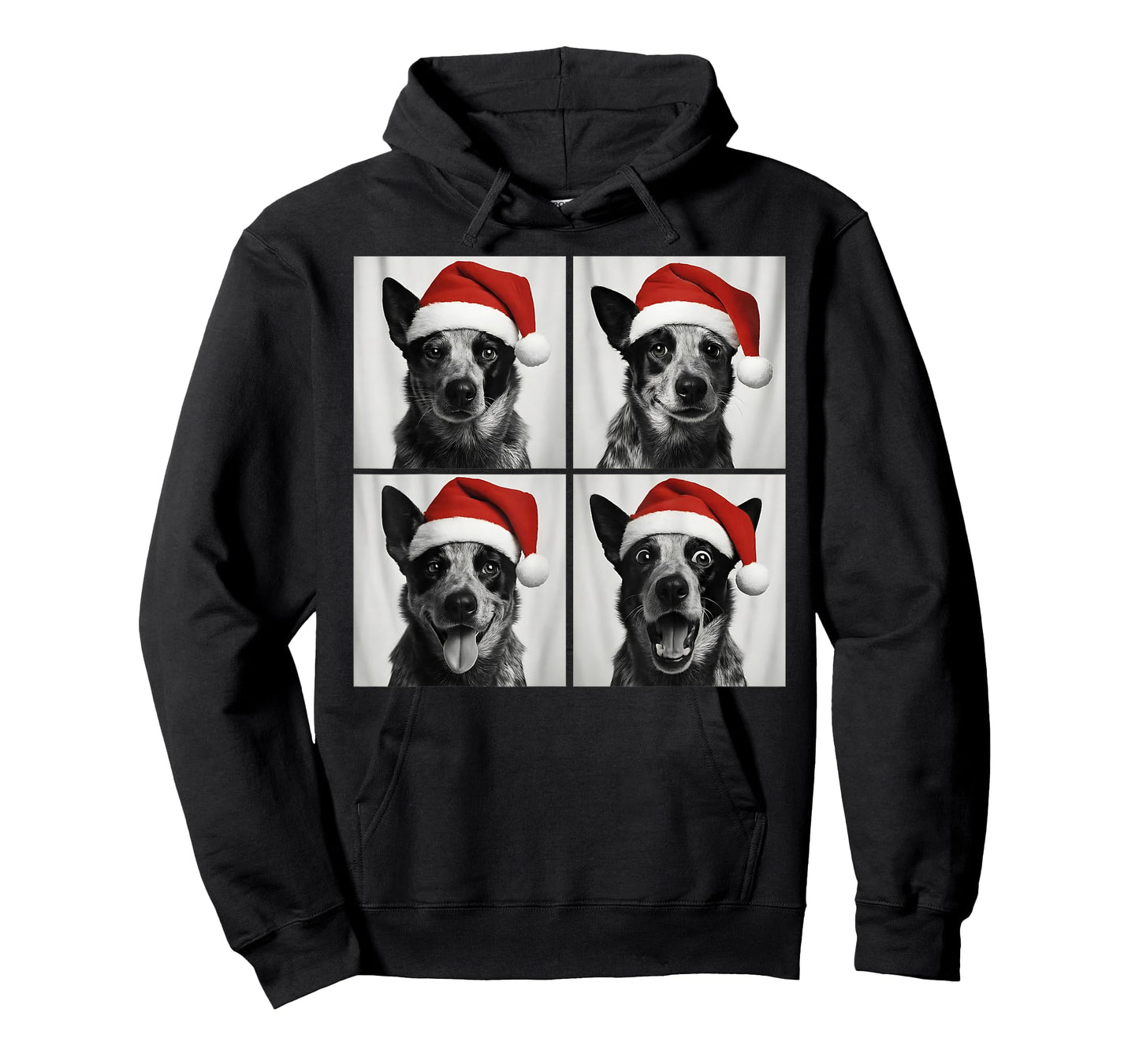 Funny Christmas Australian Cattle Dog Santa Photo Booth T-Shirt