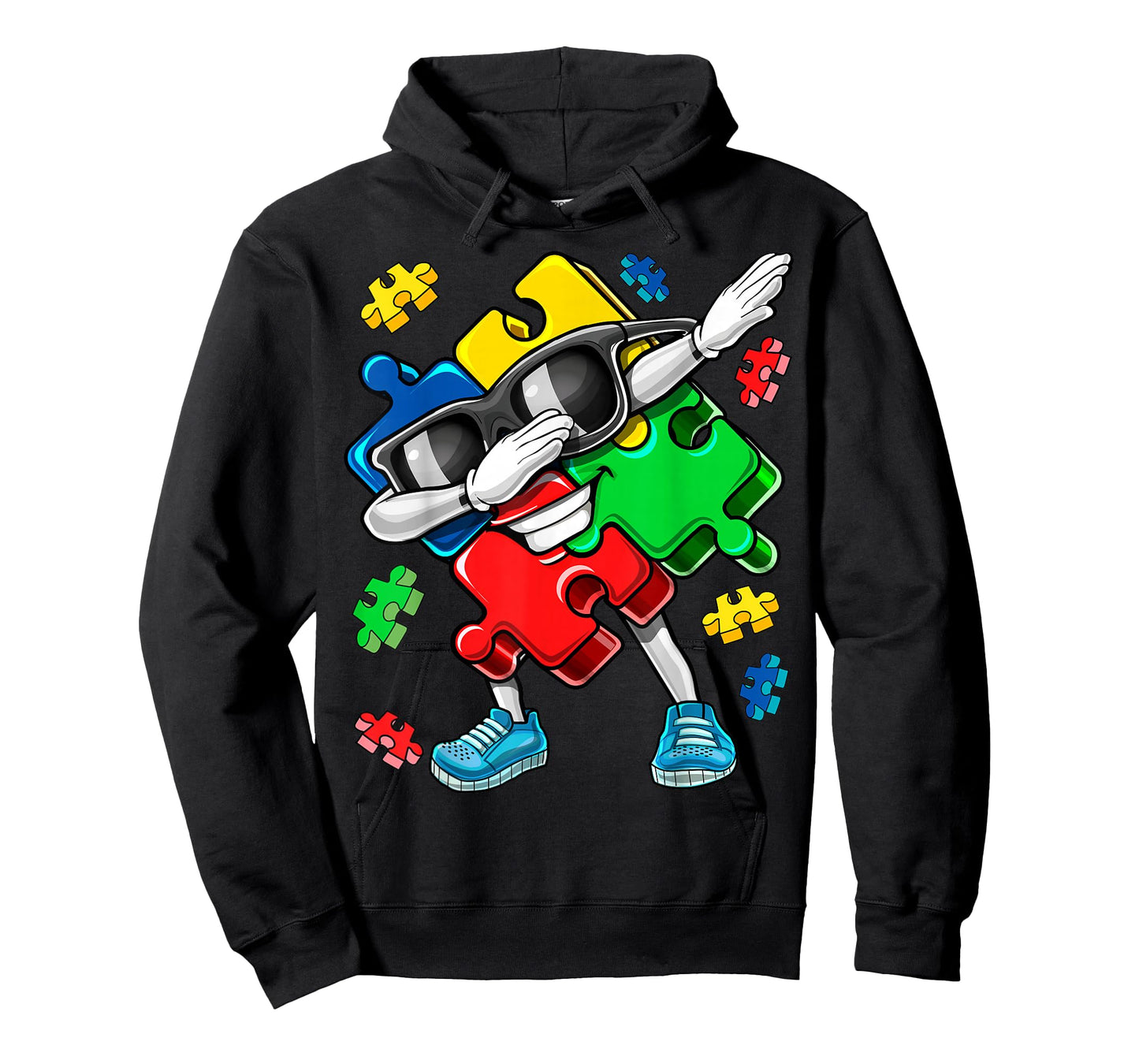Autism Awareness Dabbing Puzzle Piece Kids Gift Boys T-Shirt Small