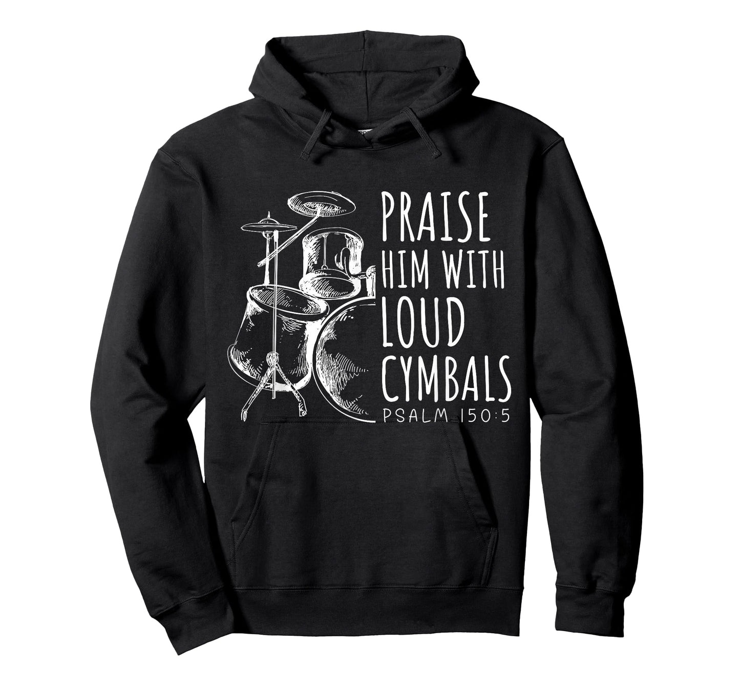 Drummer Praise Him with Loud Cymbals Drumming Christian T-Shirt