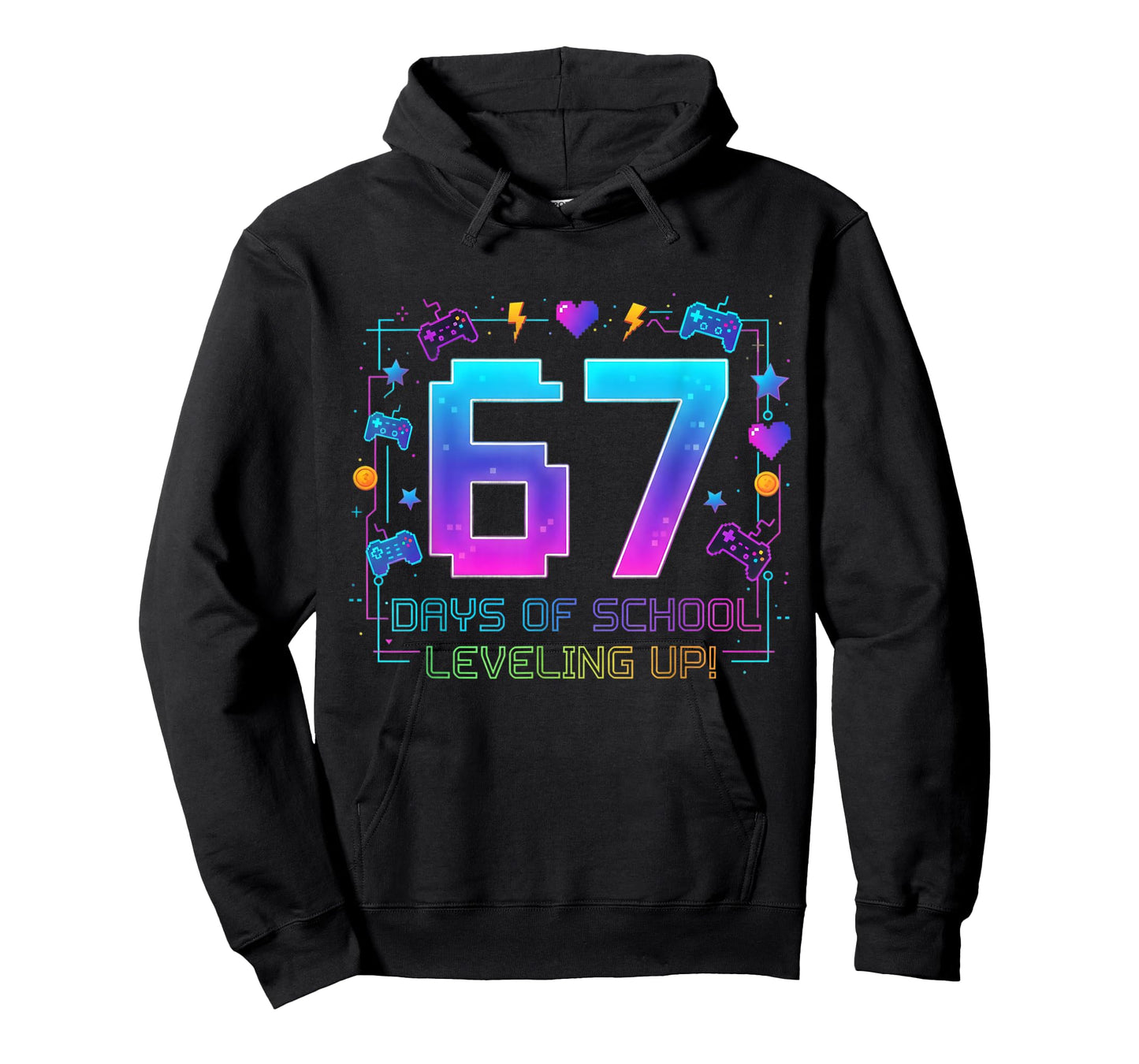 I Survived 67 Days of School Retro Gamer Level Up Teens Boys T-Shirt