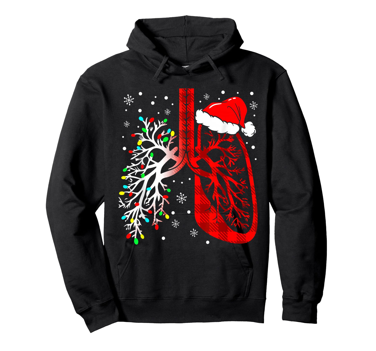 Christmas Lung Lights Respiratory Therapist Holiday T-Shirt