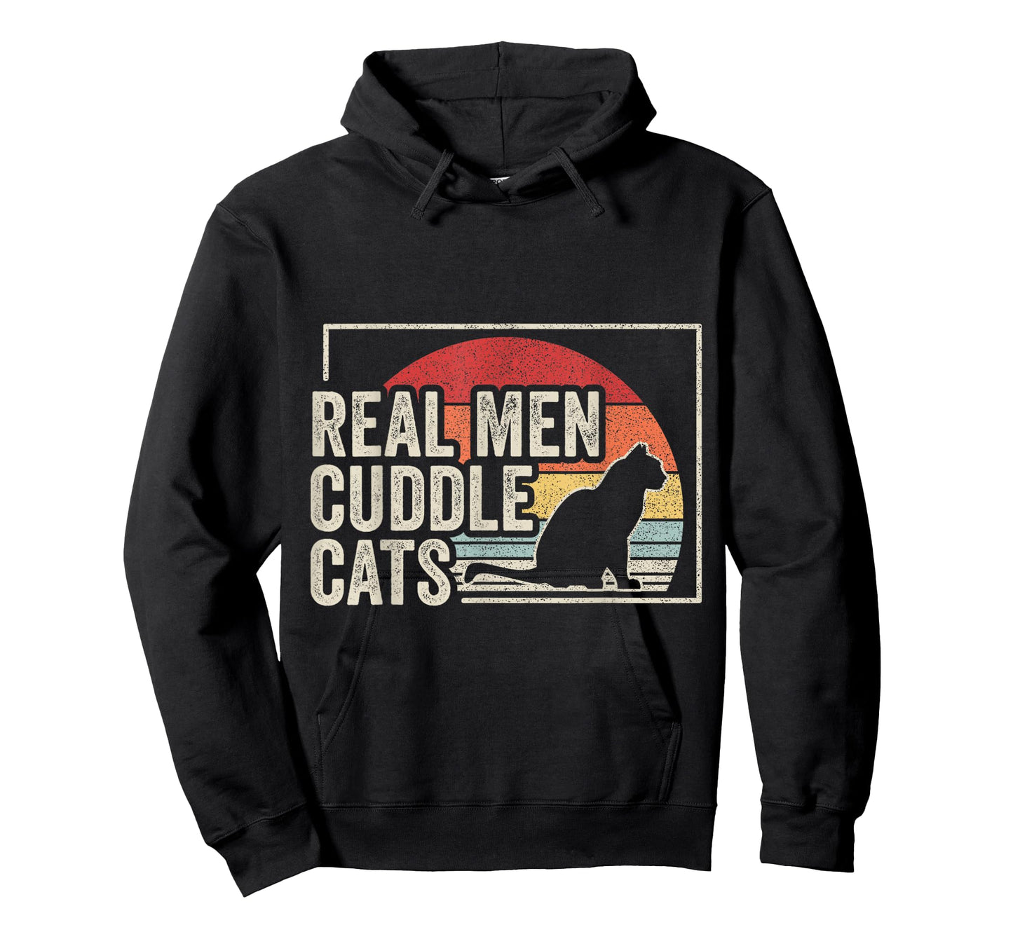 Retro Vintage Real Men Cuddle Cats Funny Cat T-Shirt