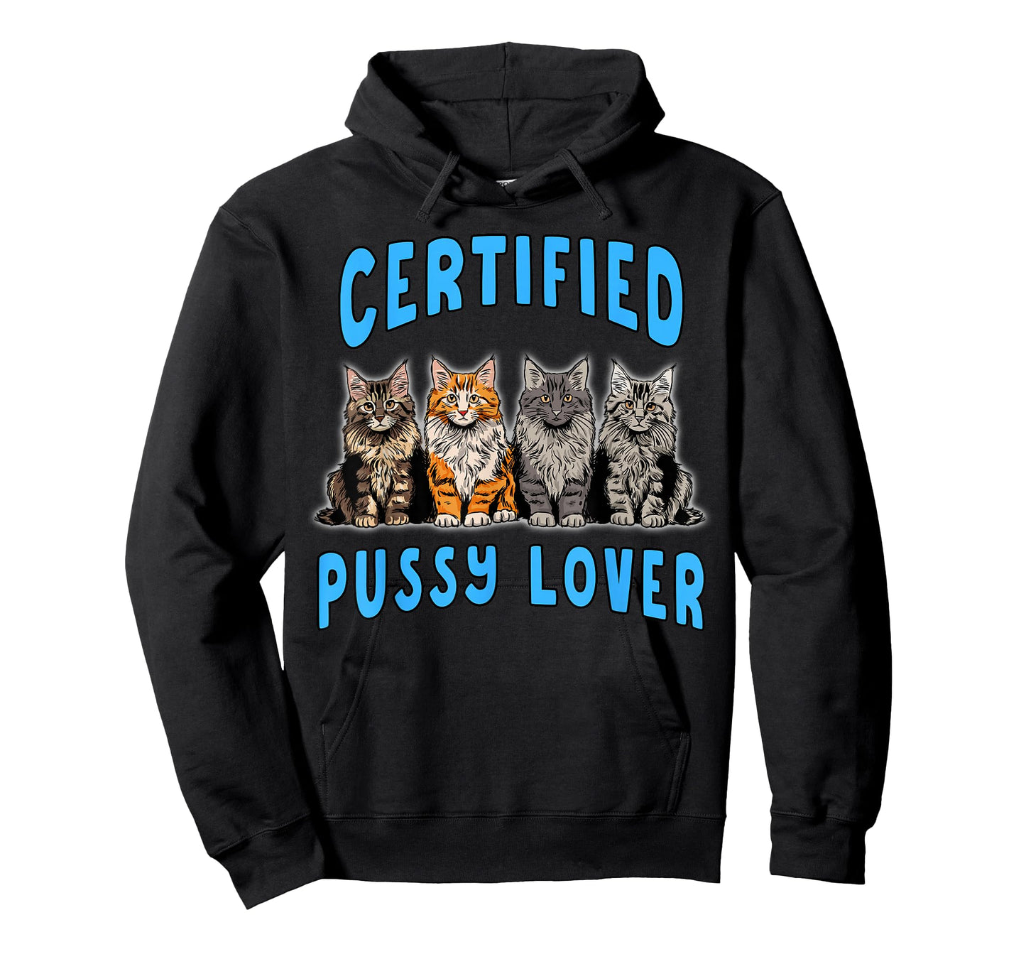 Funny Cat Meme Certified Pussy Lover Adult Humor Sarcastic T-Shirt