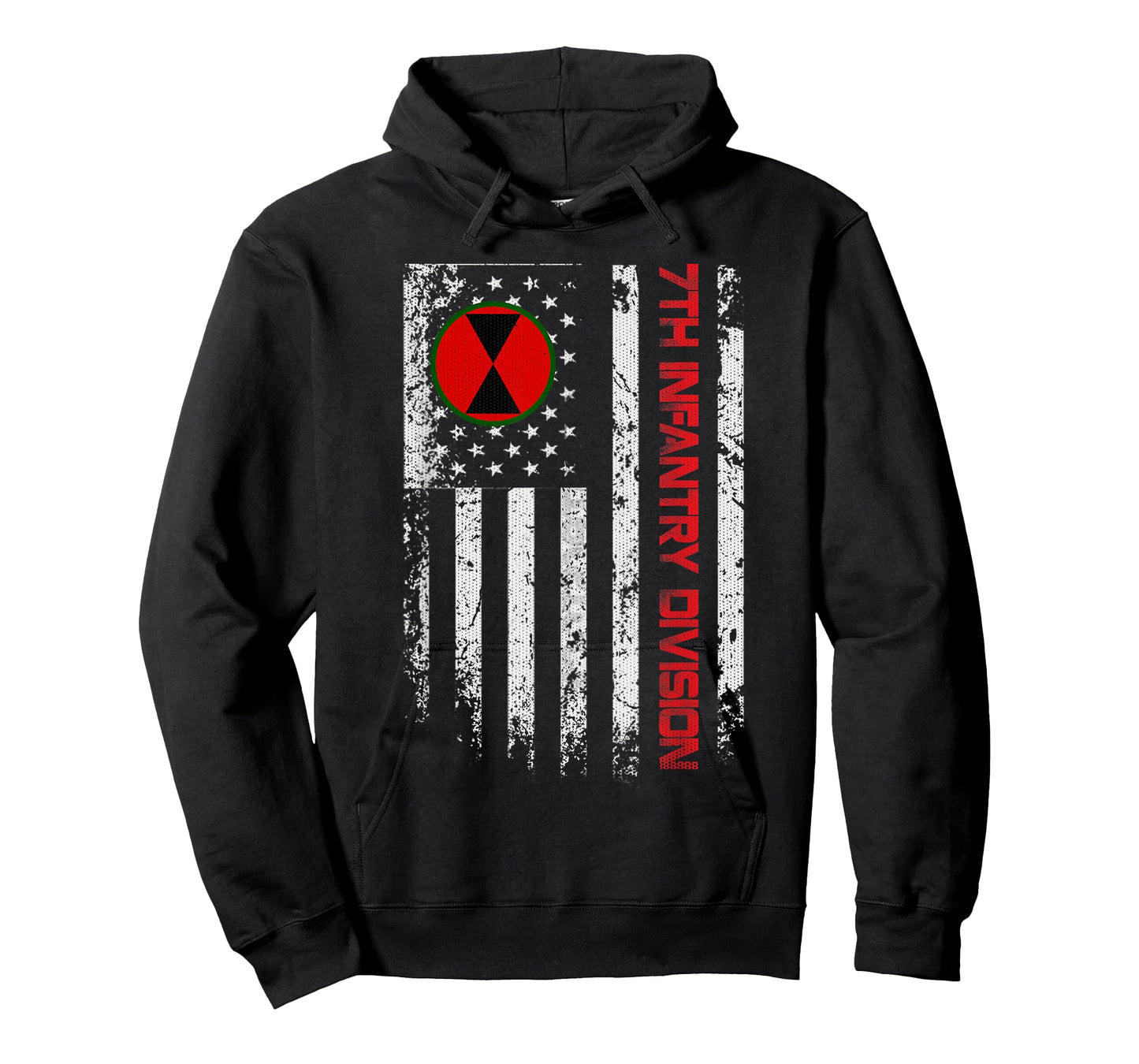 7th Infantry Division Vintage USA Flag Military Veterans Day T-Shirt