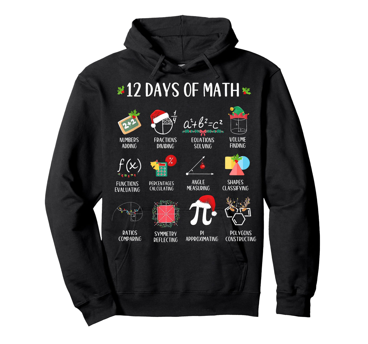 12 Days of Math Christmas Teacher Mathematics Xmas Holiday T-Shirt