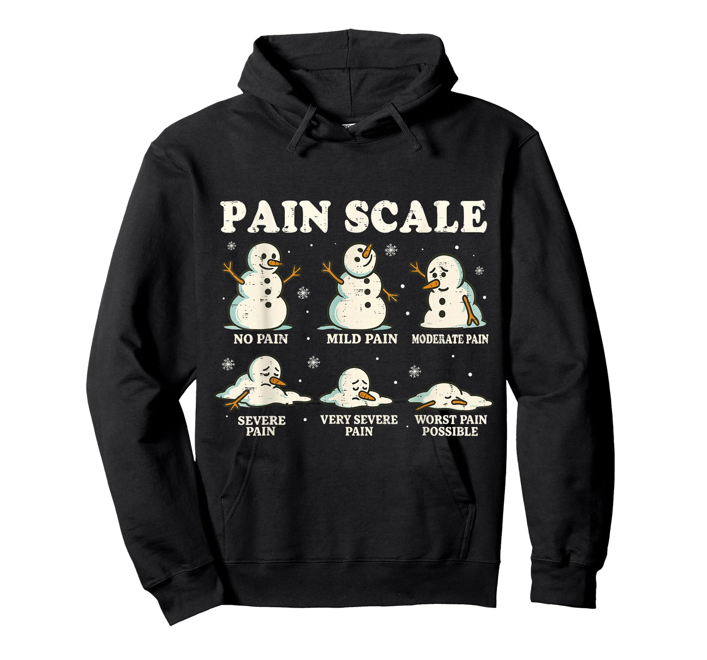 Christmas Pain Scale Snowman Funny Nurse ICU Nurse Xmas Pjs T-Shirt